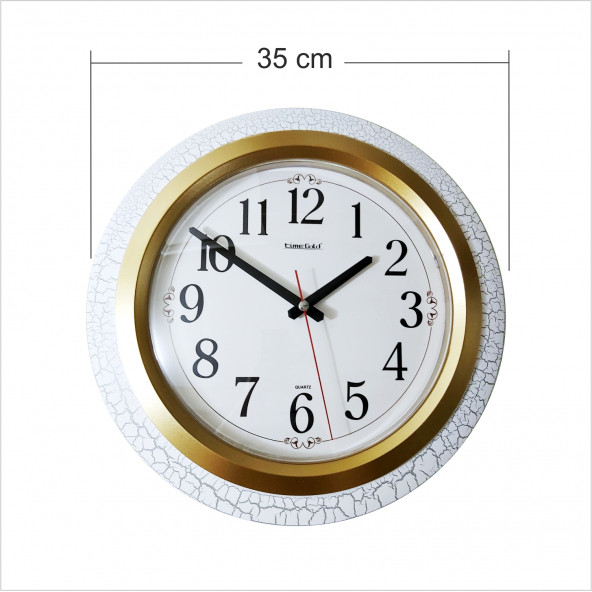 Çatlatma Retro Vintage Tasarım 35 cm Kırılmaz Camlı Duvar Saati - 5