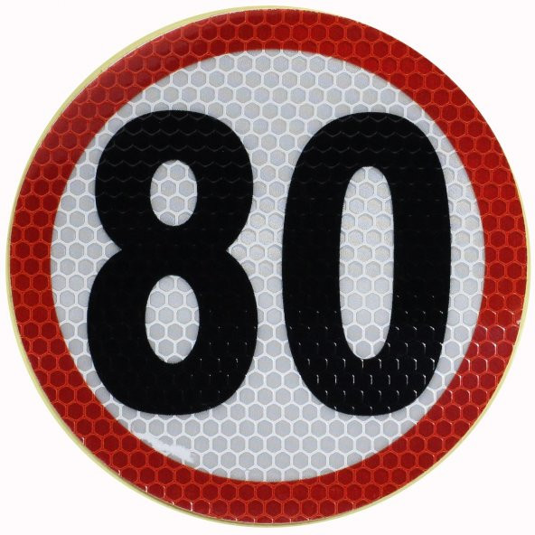 Reflektörlü Fosforlu Bant Tır Kamyon Dorse Arkası "80" Hız Yazısı 11 cm - 2
