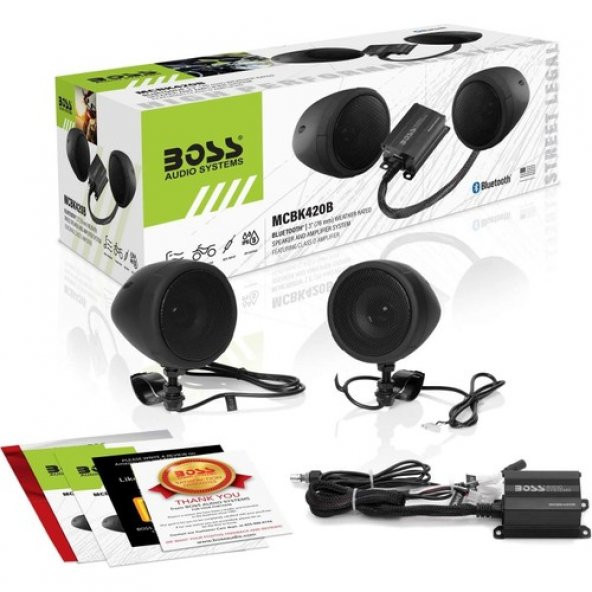 BOSS MCBK420B Motosiklet Bluetooth Hoparlör Sistemi - 2