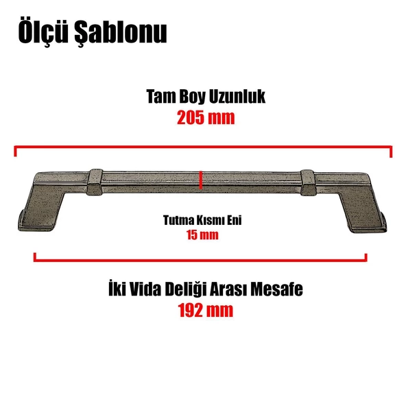 Passage Çekmece Dolap Dolabı Kapak Kulpu Kulbu (192 MM-192.2 CM) Inox Metal Kulpları Mobilya Mutfak - Resim 3