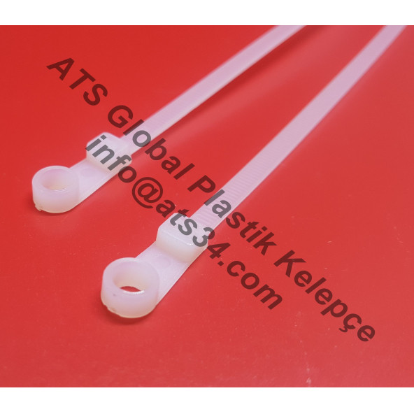 Montaj Delikli Kablo Bağı Plastik Cırt Kelepçe 4X205 100 Adet Beyaz - 2