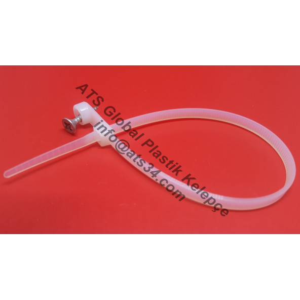 Montaj Delikli Kablo Bağı Plastik Cırt Kelepçe 4X205 100 Adet Beyaz - 5