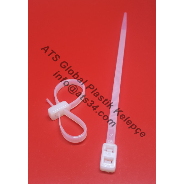 Çift Kilitli Kablo Bağı Plastik Cırt Kelepçe 4.8X165 200 Adet - Resim 6