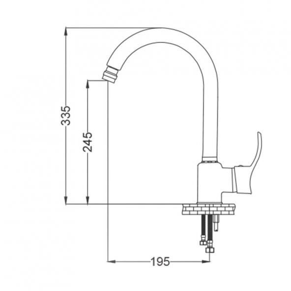 Gms Akdeniz Mix Kuğu Eviye Mutfak Bataryası AKD102, Joystick Uç - 2