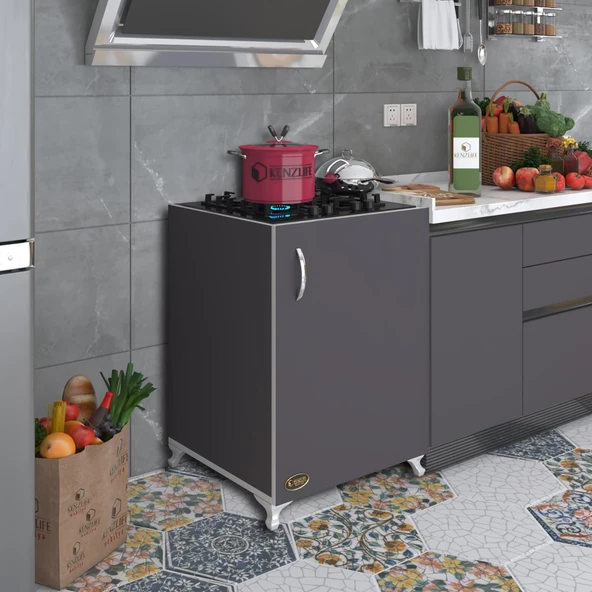 Kenzlife ocak dolabı benek gri 85*60*56 hazır mutfak ankastre gömme ocak için arkalıksız