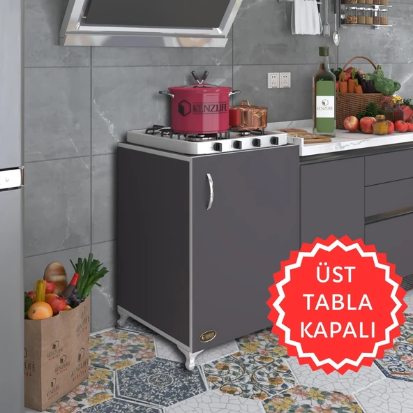 Kenzlife ocak dolabı hoşseda gri 85*60*56 hazır mutfak klasik set üstü ocak için arkalıksız