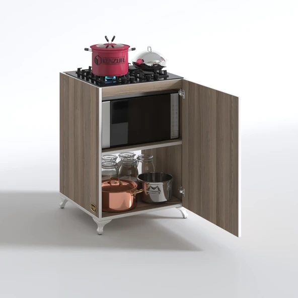 Kenzlife ocak dolabı benek crd 85*60*56 hazır mutfak ankastre gömme ocak için arkalıksız - Resim 2