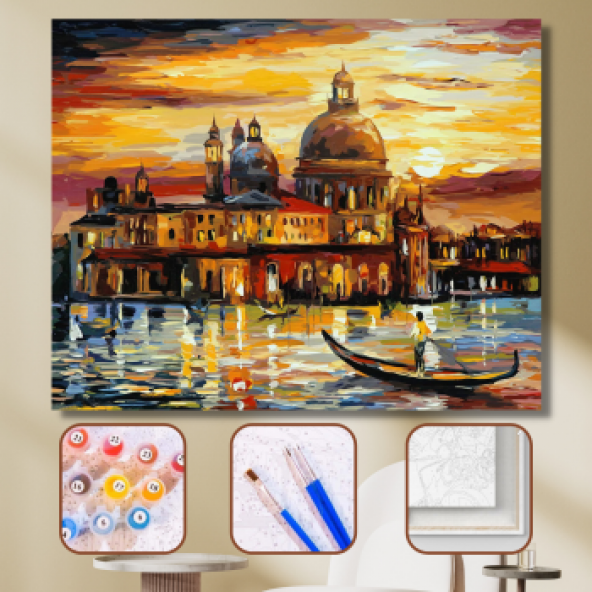 Renkli Venedik Gezisi Sayılarla Boyama Seti