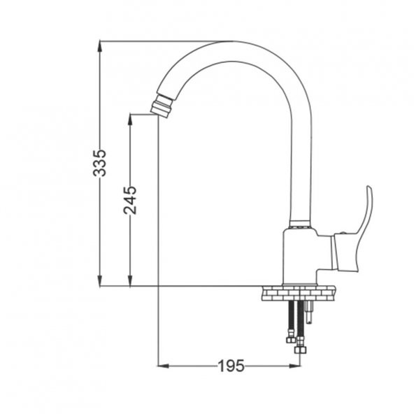 Gms Akdeniz Beyaz Krom Lavabo, Banyo, Eviye Batarya Set - 5
