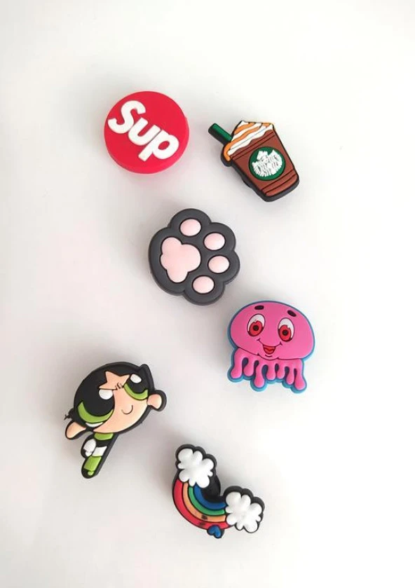 6 Adet Karışık İthal Silikon Terlik Süsü Aksesuar 12087 ürün görseli