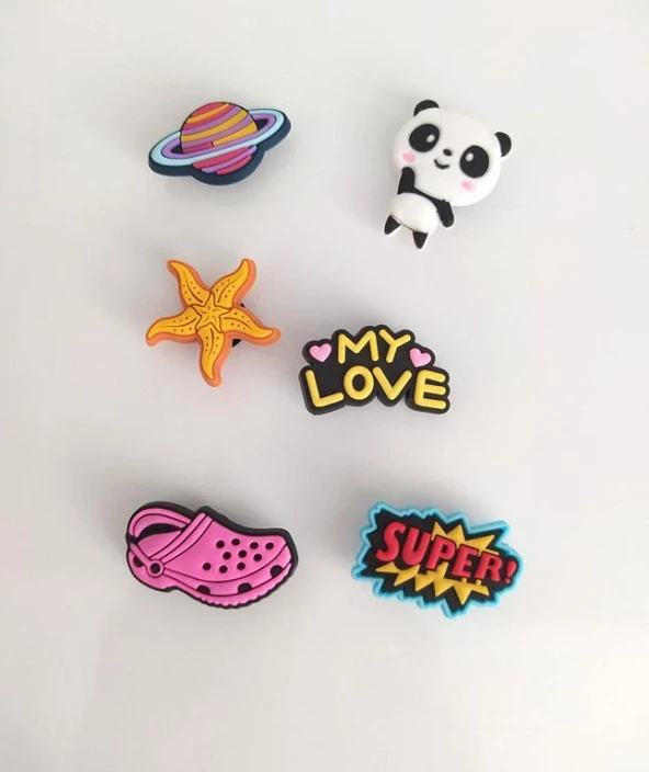 6 Adet Karışık İthal Silikon Terlik Süsü Aksesuar 12088 ürün görseli