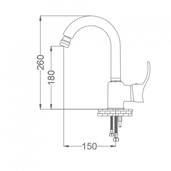 Gms Akdeniz Beyaz Altın Kuğu Lavabo Musluk Bataryası AKD301 - 2