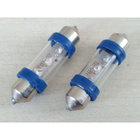 SOFİT LED AMPULU MAVİ 12V 5W (1ADET FİYATI) (3,8cm) PLAKA, TAVAN, İÇ AYDINLATMA - 3