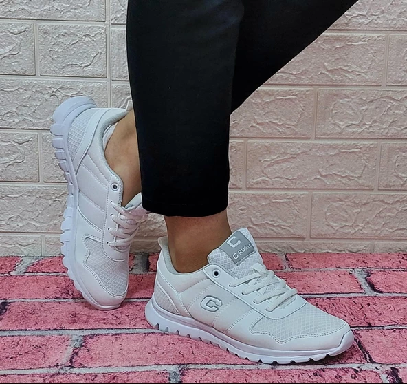 Crush 602-652 Beyaz Fuspetli Ortapedik Hafif Spor Ayakkabı - 5