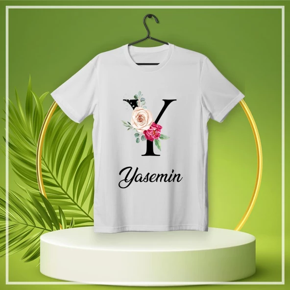 Y Harfli Yasemin İsimli Kişiye Özel Tişört