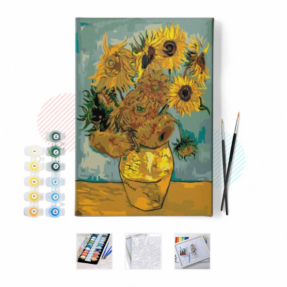 Van Gogh Ayçiçekleri Sayılarla Boyama Seti