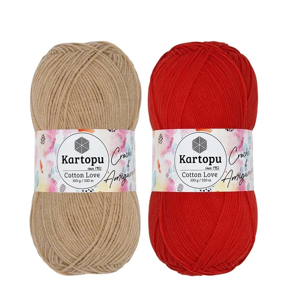 Kartopu Cotton Love El Örgü Amigurumi İpi Yünü 100 gr