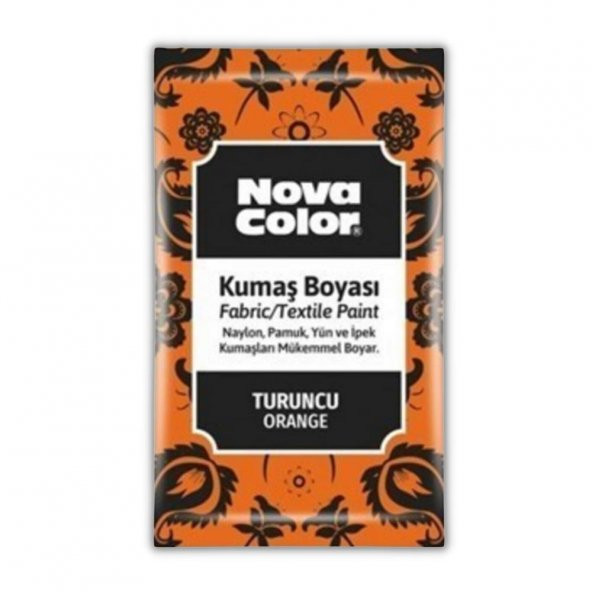 Turuncu Kumaş Boyası Toz 12 gr 1 Adet Nova Color Toz Kumaş Boyası Turuncu Kot Pantalon Gömlek Tişört Tekstil Kumaş Boyası 1 Adet