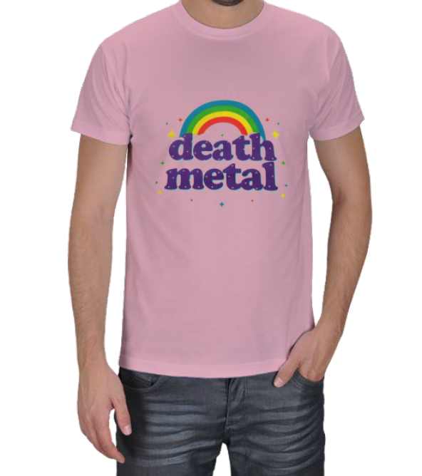 Pink Death Metal Logo Erkek Tişört
