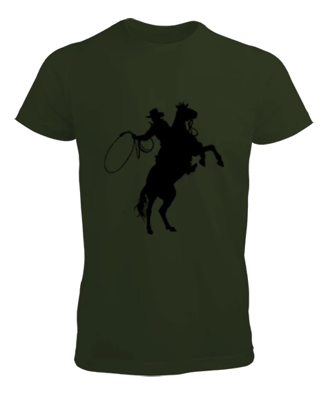 Kovboy Baskılı T-shirt Erkek Tişört
