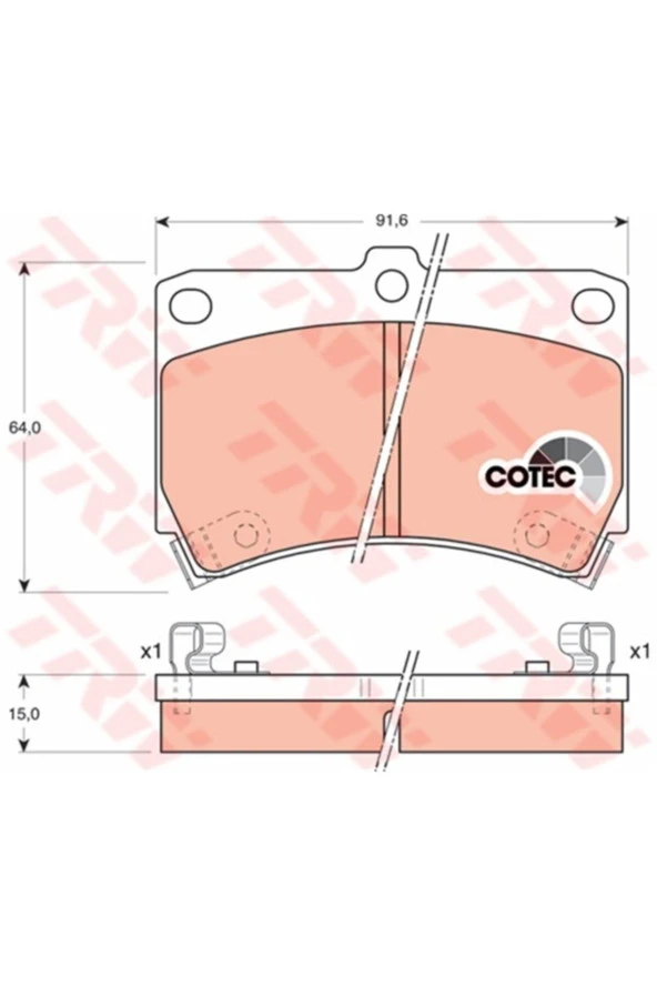 Fren Balatası Ön . B5y6-33-23z Japon 323 (bg, Ba) 90-98 1.6:1.5 Trw Trw Gdb1024 ürün görseli 1