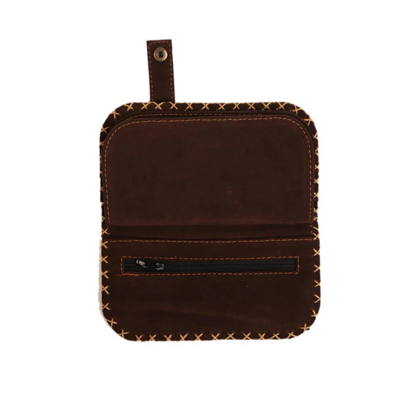 BB YEŞİL KAHVE KUŞ ÖRGÜ TASARIM CÜZDAN - 5