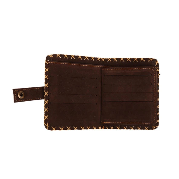 KB YEŞİL KAHVE KEDİ BIYIK ÖRGÜ TASARIM CÜZDAN ÜNİSEX - 2