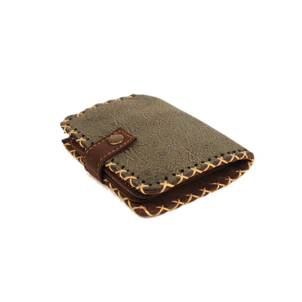 KB YEŞİL KAHVE KEDİ BIYIK ÖRGÜ TASARIM CÜZDAN ÜNİSEX - 4