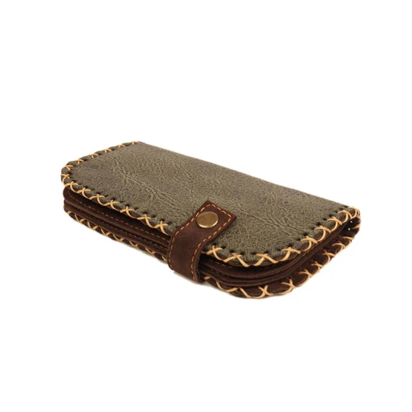 BB YEŞİL KAHVE FRİDA ÇELENK ÖRGÜ TASARIM CÜZDAN - 3