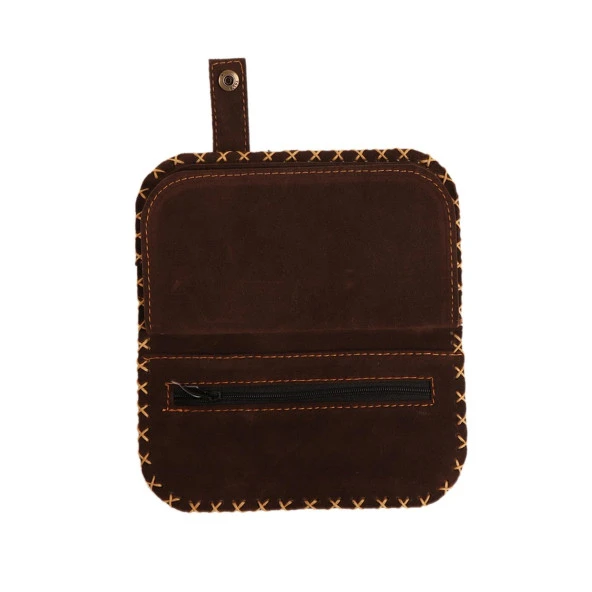 BB YEŞİL KAHVE FRİDA ÇELENK ÖRGÜ TASARIM CÜZDAN - 5