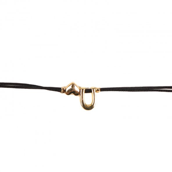 SİYAH İP U HARFİ BİLEKLİK - 2