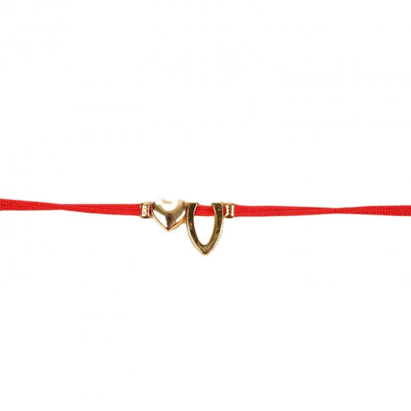 KIRMIZI İP V HARFİ BİLEKLİK - 2