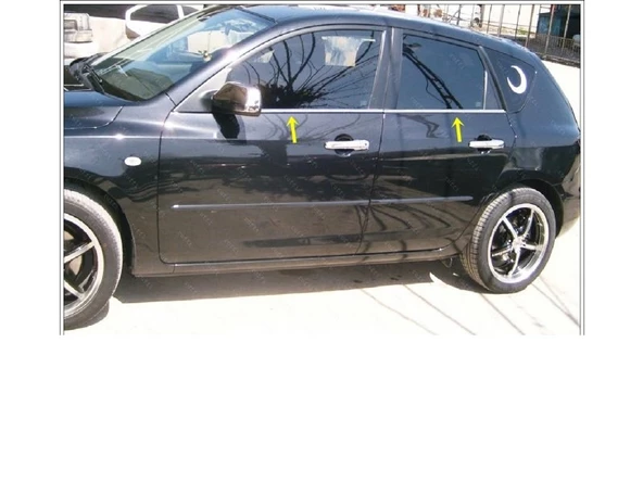 Mazda 3 Krom Cam Çıtası 4 Parça 2003-2009 Arası P. Çelik (HB) - 2