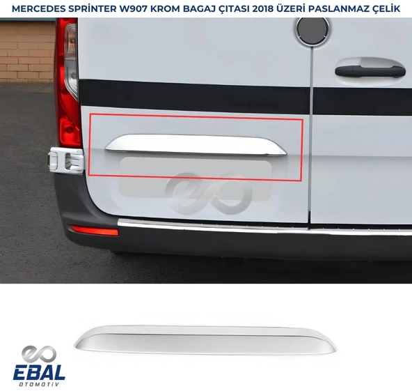 Mercedes Sprinter W907 Krom Bagaj Çıtası 2018 ve üzeri P.Çelik ürün görseli
