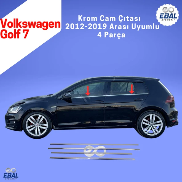 Vw Golf 7 Krom Cam Çıtası 4 Parça 2012-2019 Arası P. Çelik ürün görseli