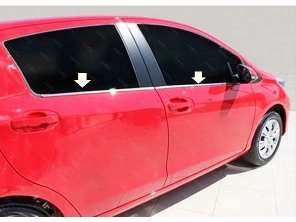 Toyota Yaris Krom Cam Çıtası 4 prç. 2012 Üzeri P.Çelik ürün görseli