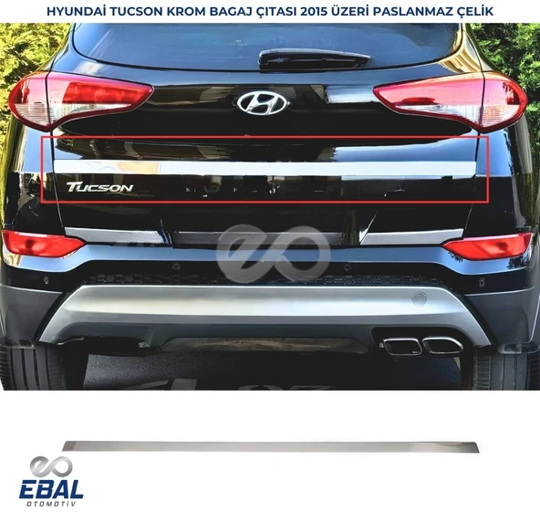 Hyundai Tucson Krom Bagaj Çıtası 2015-2019 Paslanmaz Çelik