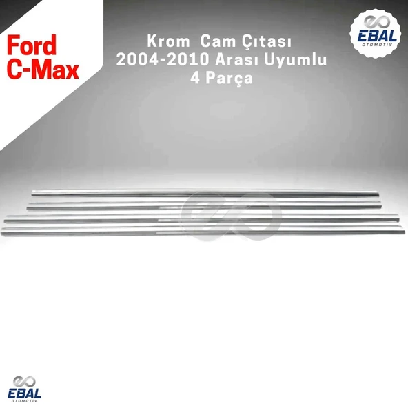 Ford C-Max Krom Cam Çıtası 4 Parça 2004-2010 Arası P. Çelik - Resim 5