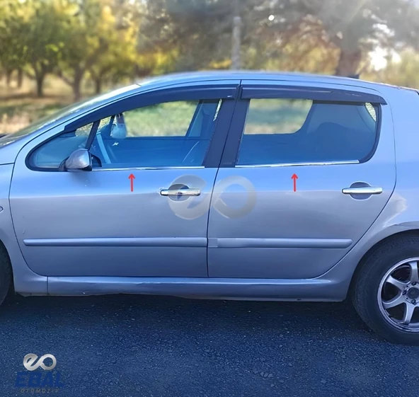 Peugeot 307 Krom Cam Çıtası 4 prç. 2000 Üzeri P. Çelik - Resim 2