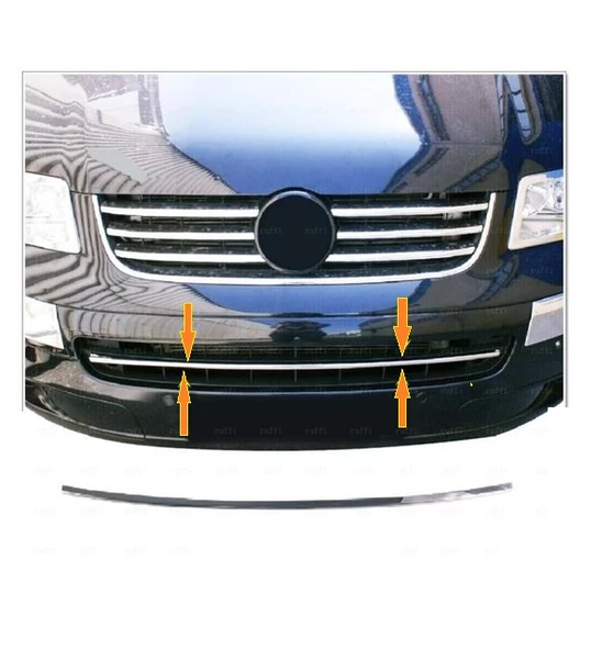 VW T5 MULTİVAN Krom Ön Tampon Çıtası 2003-2010 P. Çelik