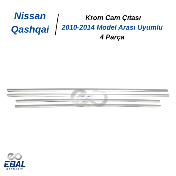 Nissan Qashqai +2 Krom Cam Çıtası 4 Parça 2010-2014 Arası Uyumlu P. Çelik - Resim 5