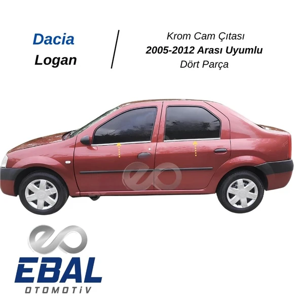 Dacia Logan Krom Cam Çıtası 4 Parça 2005-2012 Arası Uyumlu P. Çelik - Resim 3