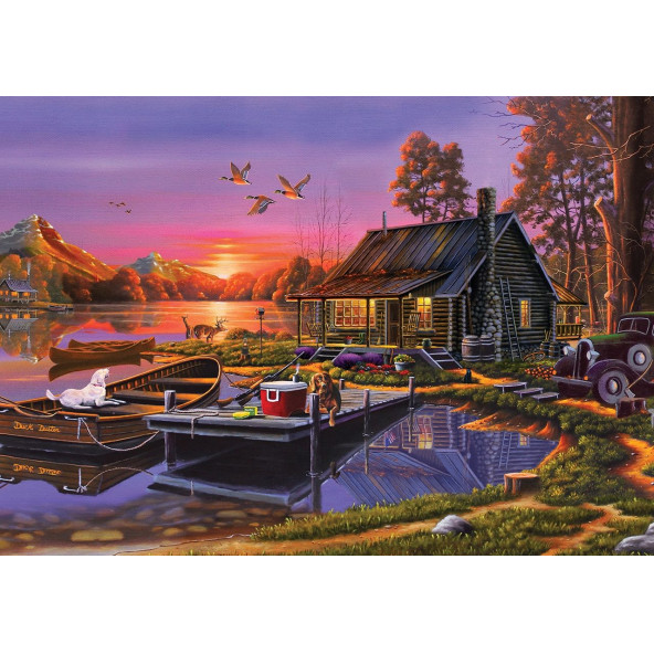 KS Games 2000 Parça Göl Kenarında Kulübe Puzzle - Geno People - 2