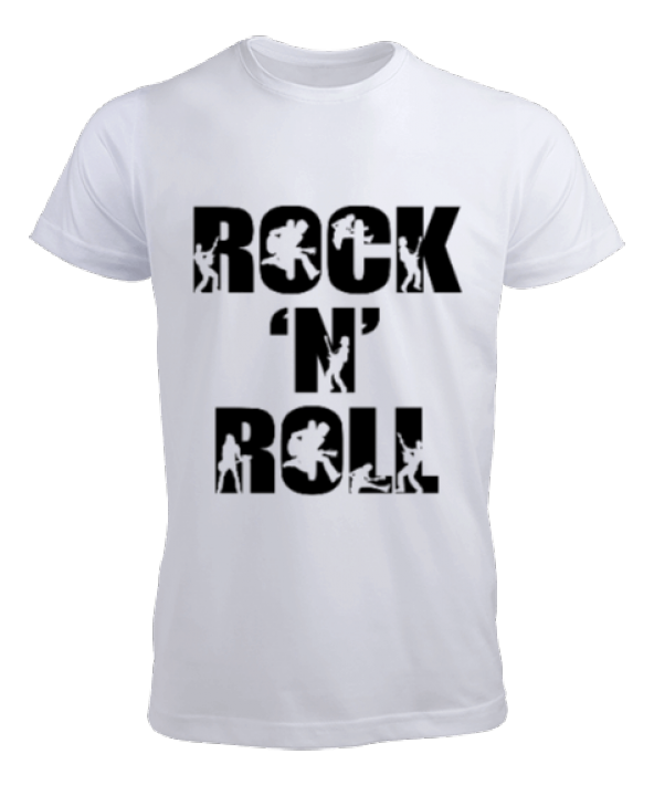 Rock and Roll Baskılı Erkek Tişört