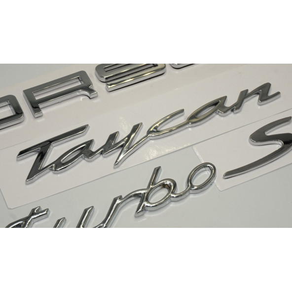 Porsche Taycan Turbo S Bagaj 3M 3D ABS Yazı Logo Amblem Seti - 3