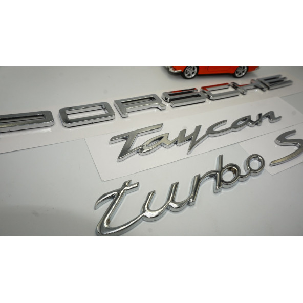 Porsche Taycan Turbo S Bagaj 3M 3D ABS Yazı Logo Amblem Seti - 4