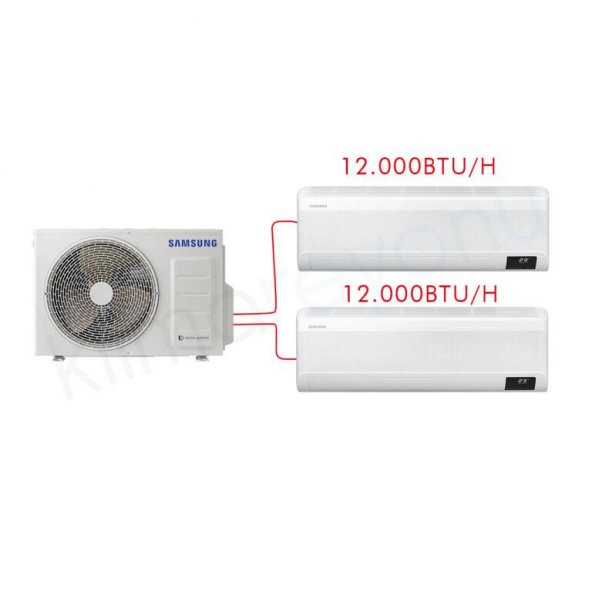 Samsung Windfree Duvar Tipi Multi Klima 12+12 Btu/H + 5 Kw Dış