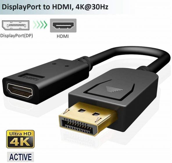 DisplayPort Giriş - HDMI Çıkış Aktif 4K Çevirici