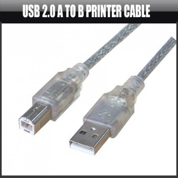 USB 2.0 Yazıcı Tarayıcı Kablosu 1.5 Metre - 10 Adet