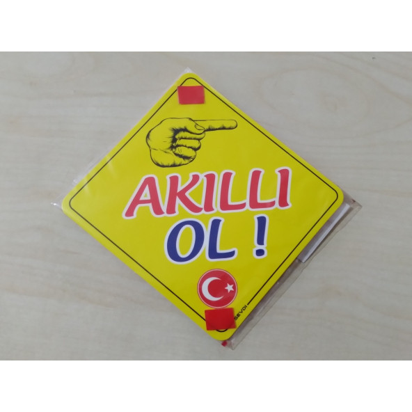 CAM İÇİ SARI DEKOR PLAKA KARE AKILLI OL (11x11cm) YAPIŞTIRMALI (Dekor Levha) SARI PLAKA ürün görseli
